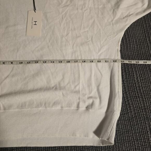 H Halston White Long Sleeve Sweater - Size Extra Large - Picture 8 of 8